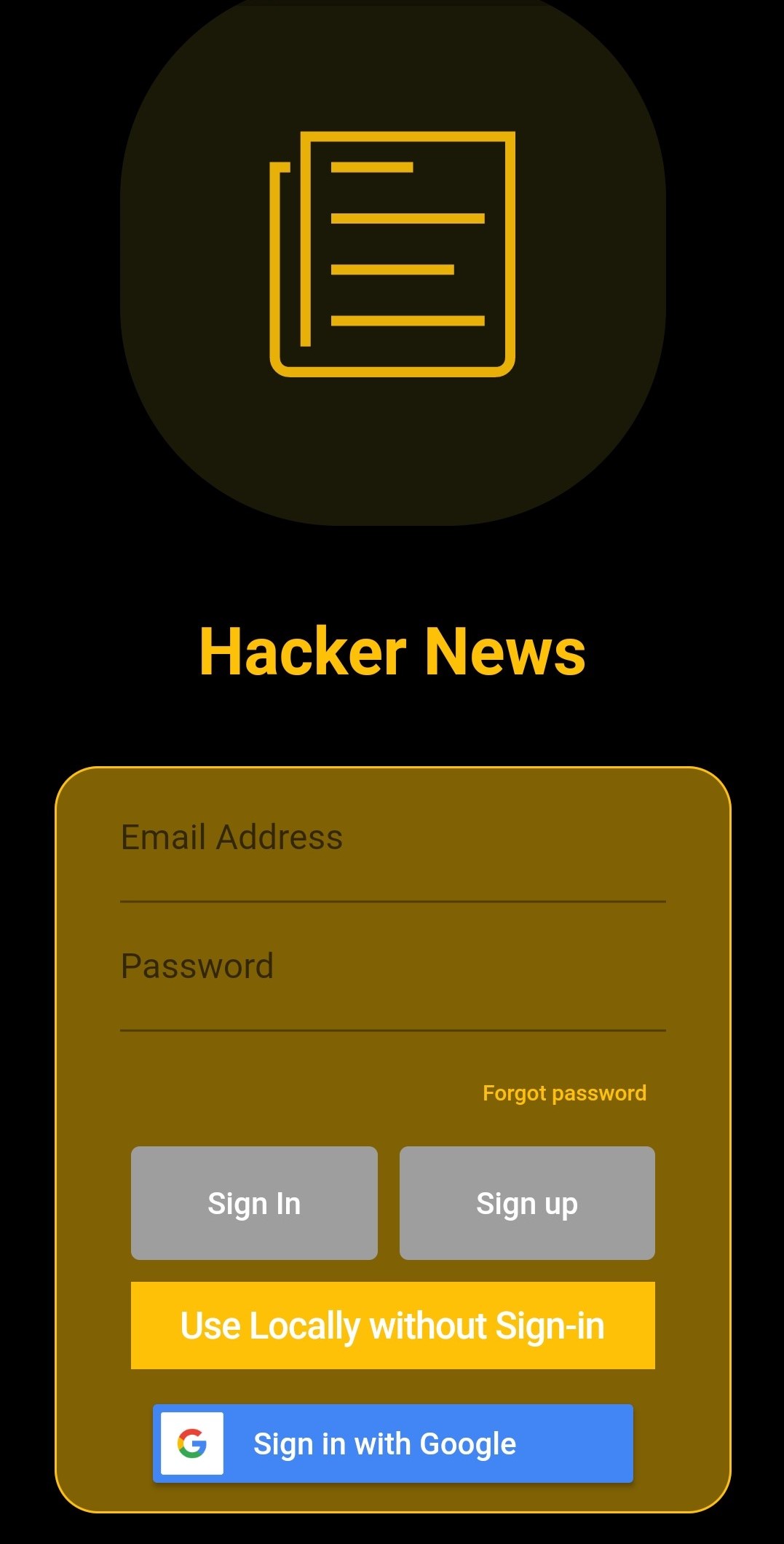 Authentication Screen(Dark)