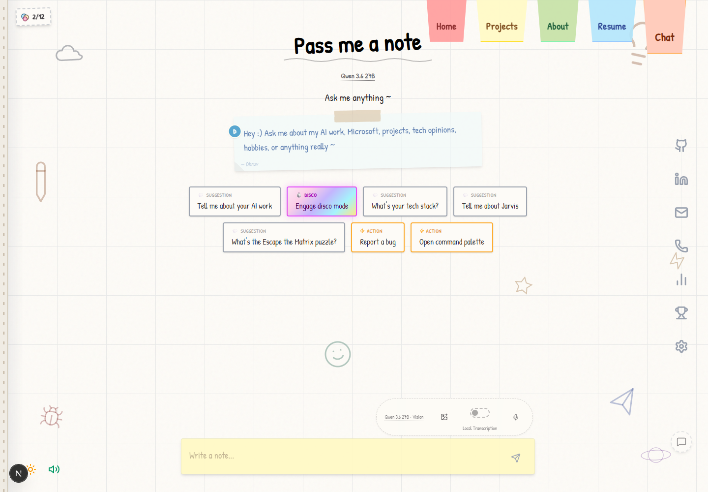 Chat page