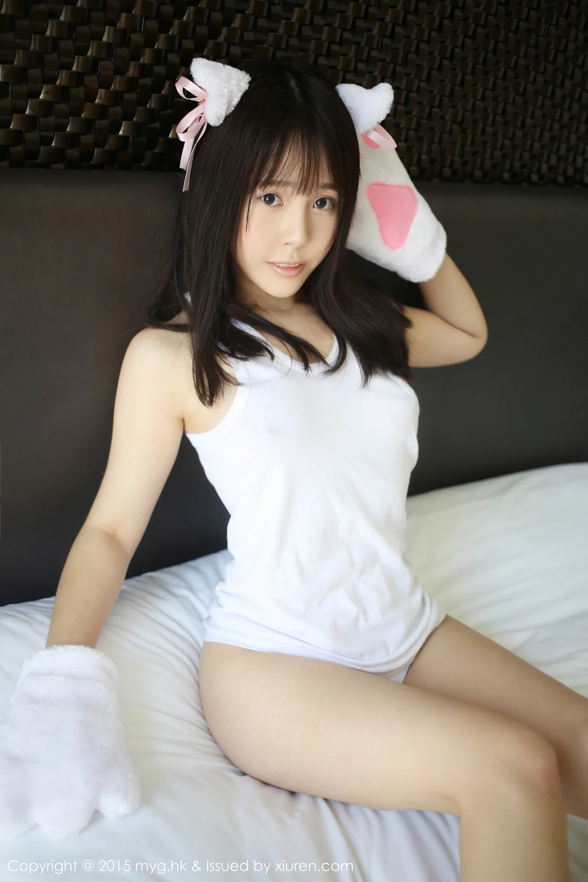 MyGirl美媛馆 Vol.163_嫩模Evelyn艾莉三亚旅拍白色背心白色透视内裤秀美臀63P - 7