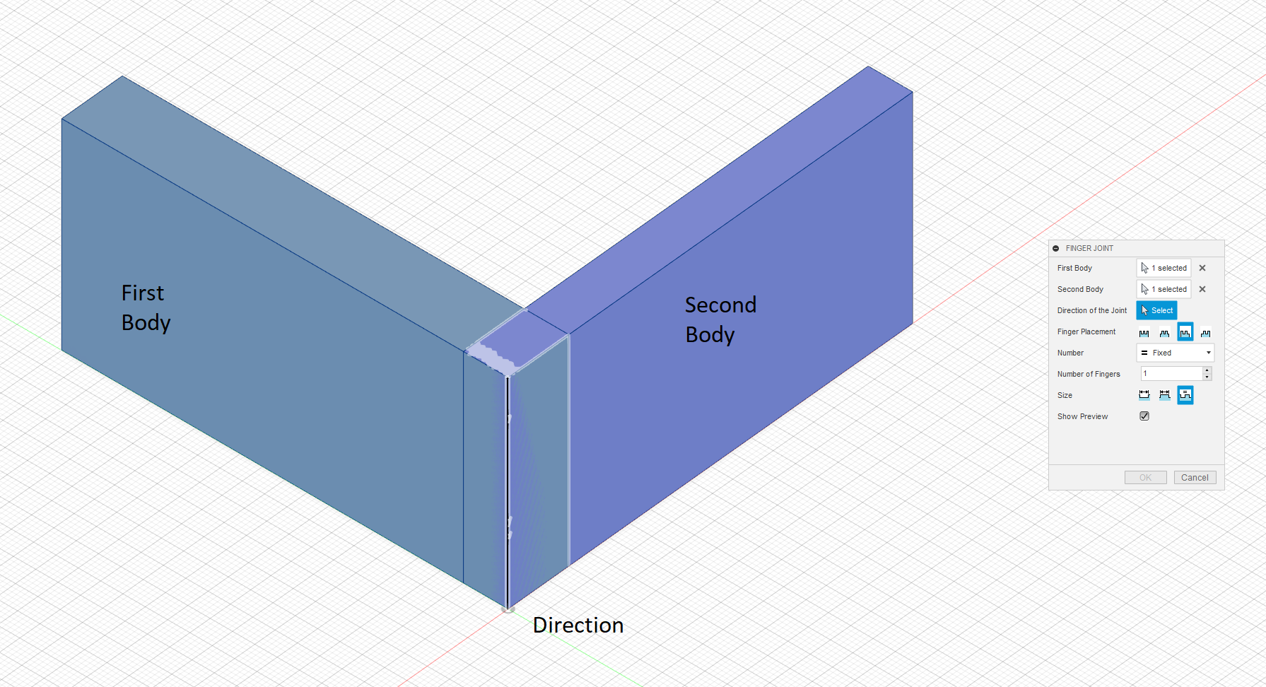 Selection of body and edges