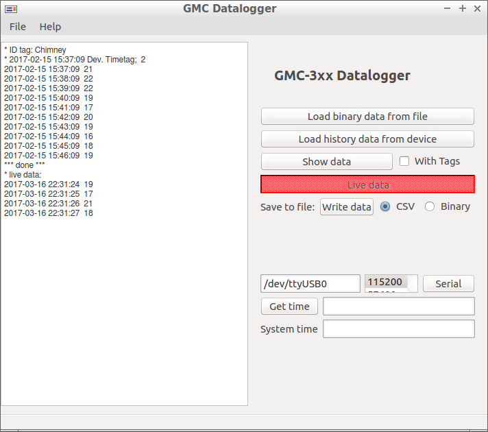 Datalogger GUI