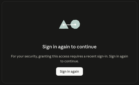 Anthropic security check: sign in again to continue