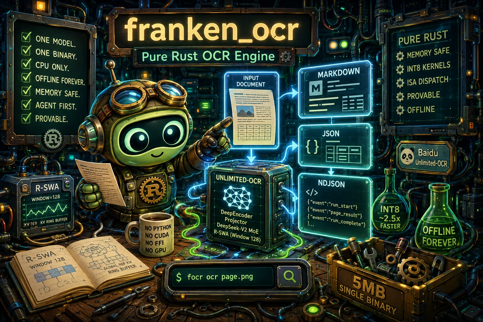 franken_ocr - Pure-Rust CPU-only OCR for Baidu Unlimited-OCR