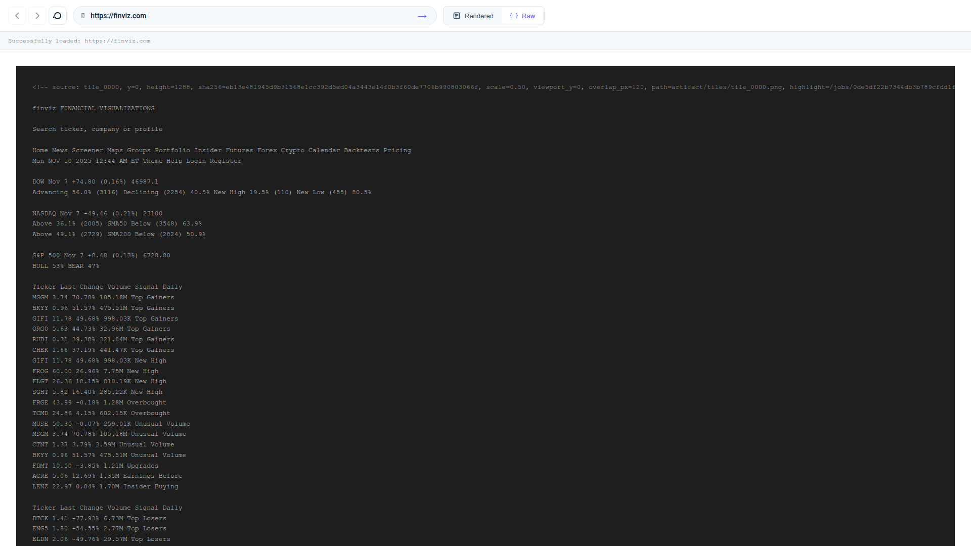 Raw markdown view with syntax highlighting