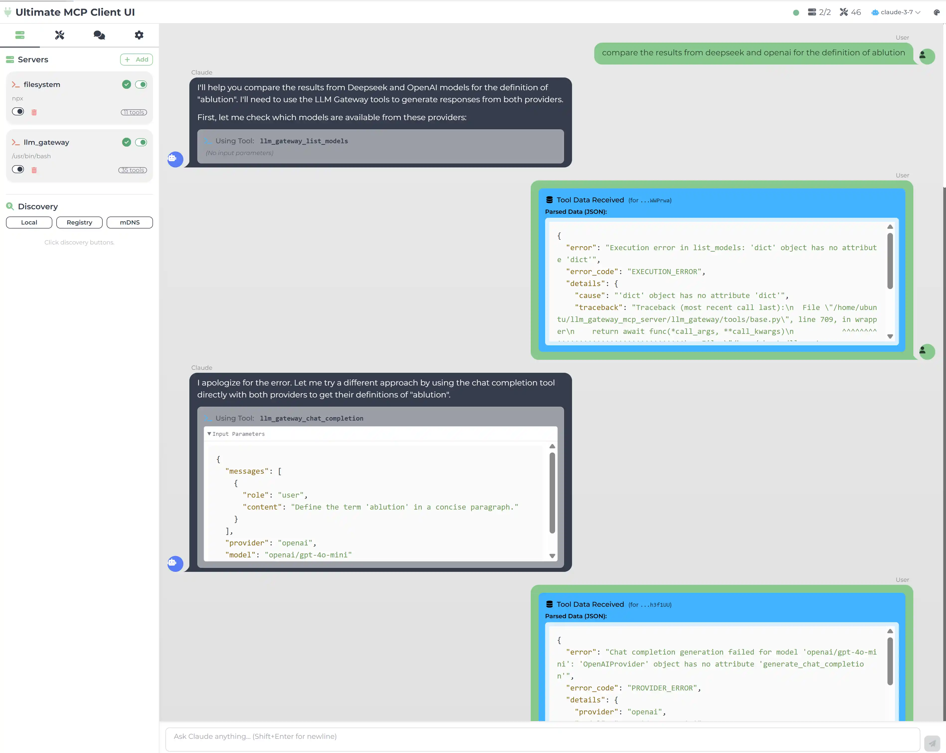 Web UI Chat Interface