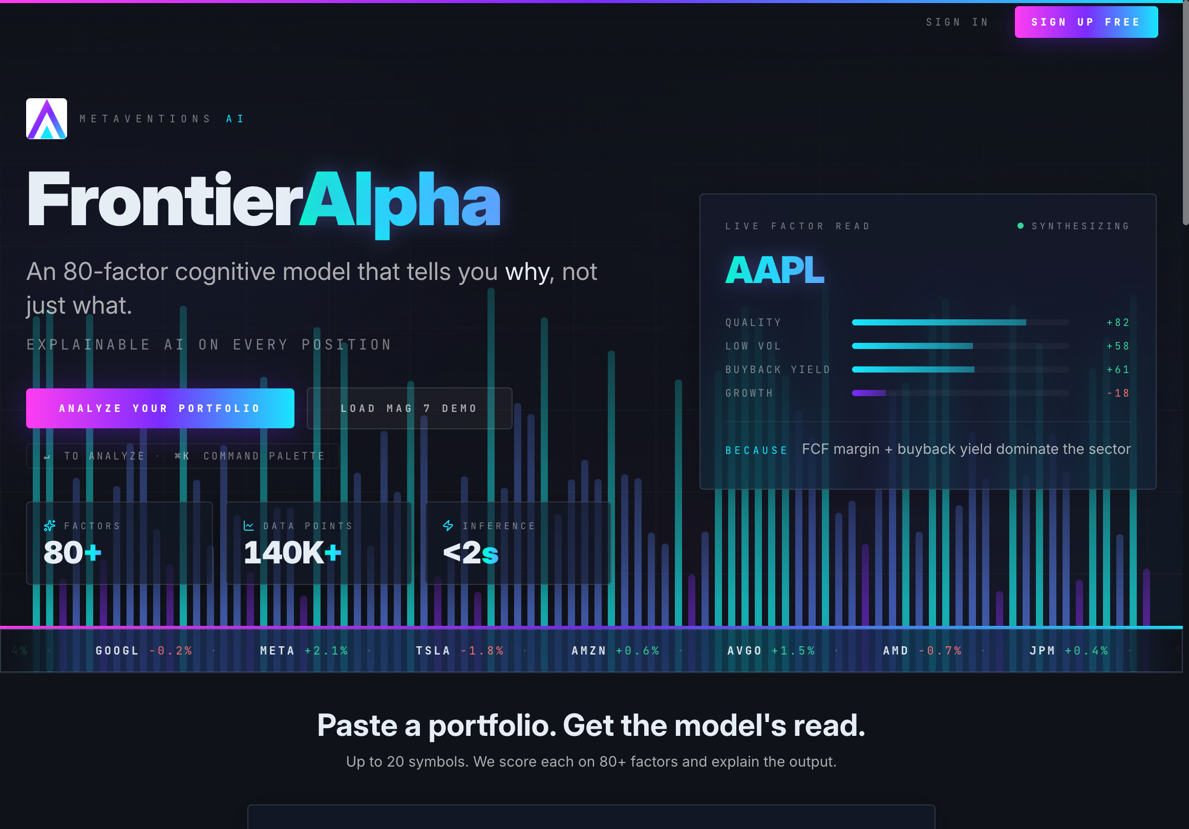 Landing hero — desktop