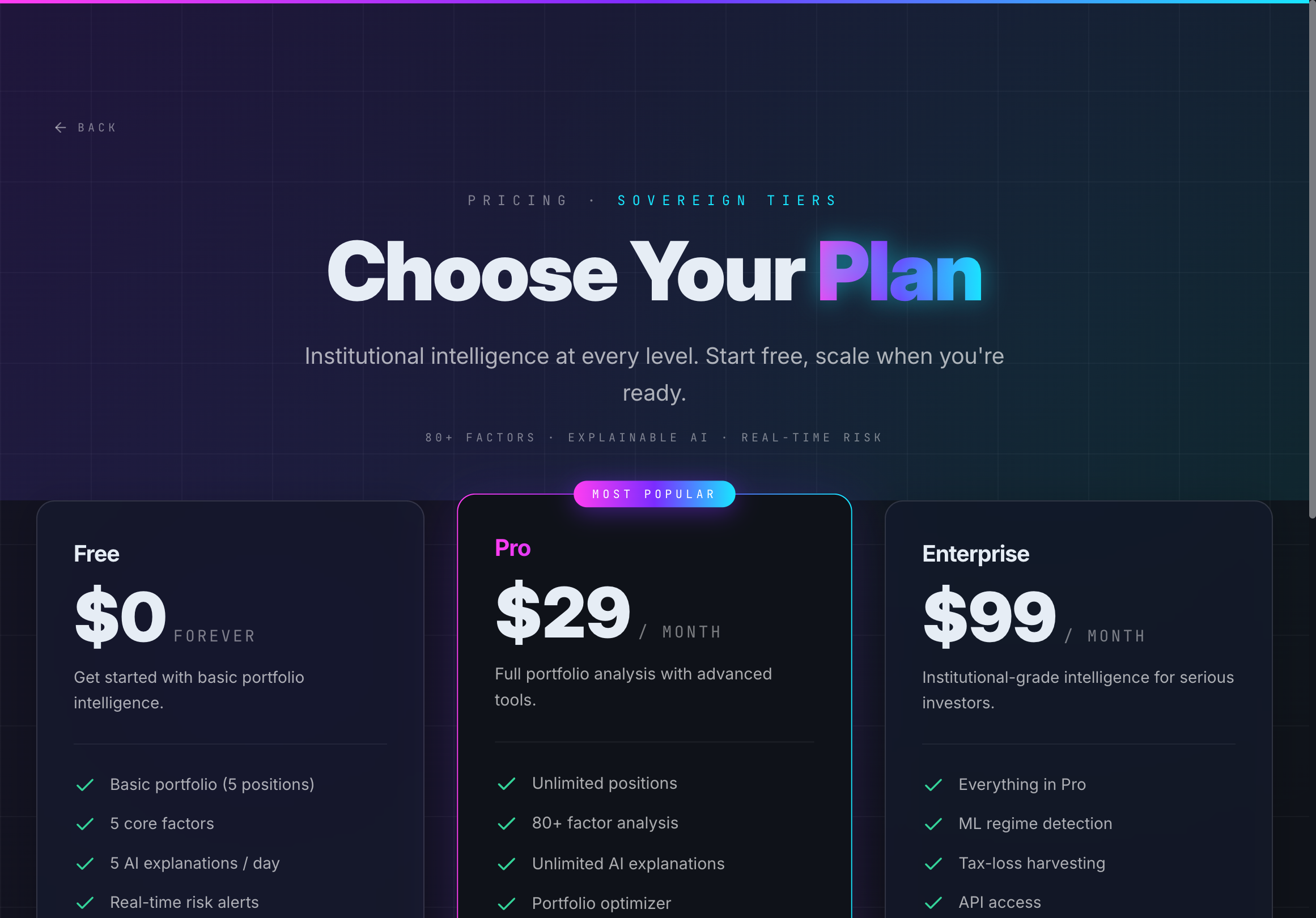 Pricing — desktop