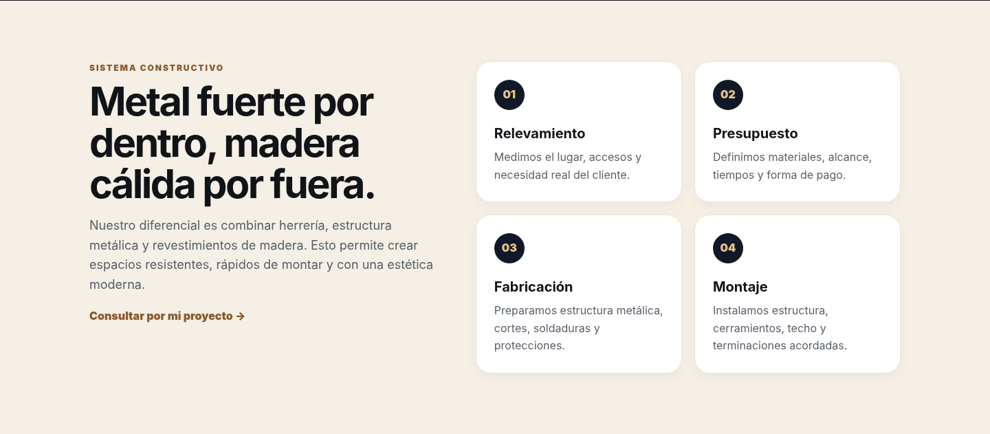 Sistema constructivo presentado en el sitio de Madera y Metal UY