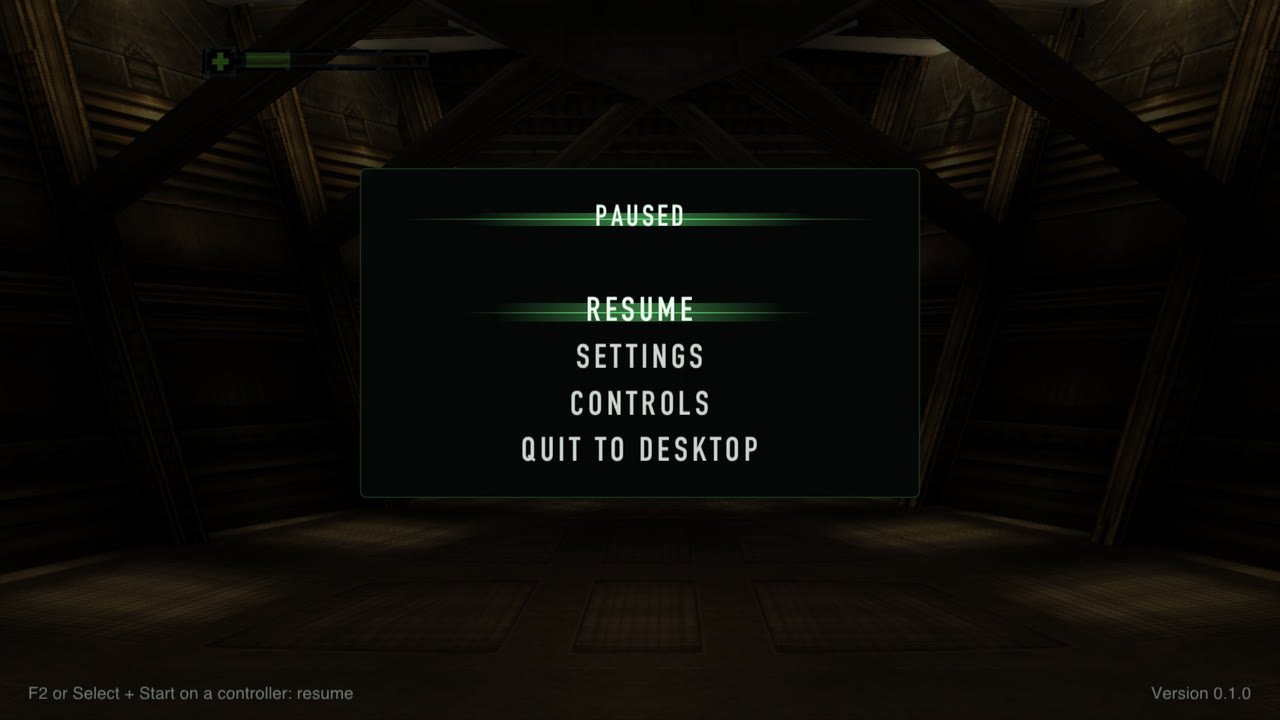 The in-game pause menu