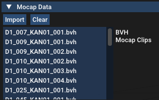 Mocap data