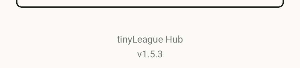 The bottom of the App Settings screen, showing the app name and version number beneath the last settings group