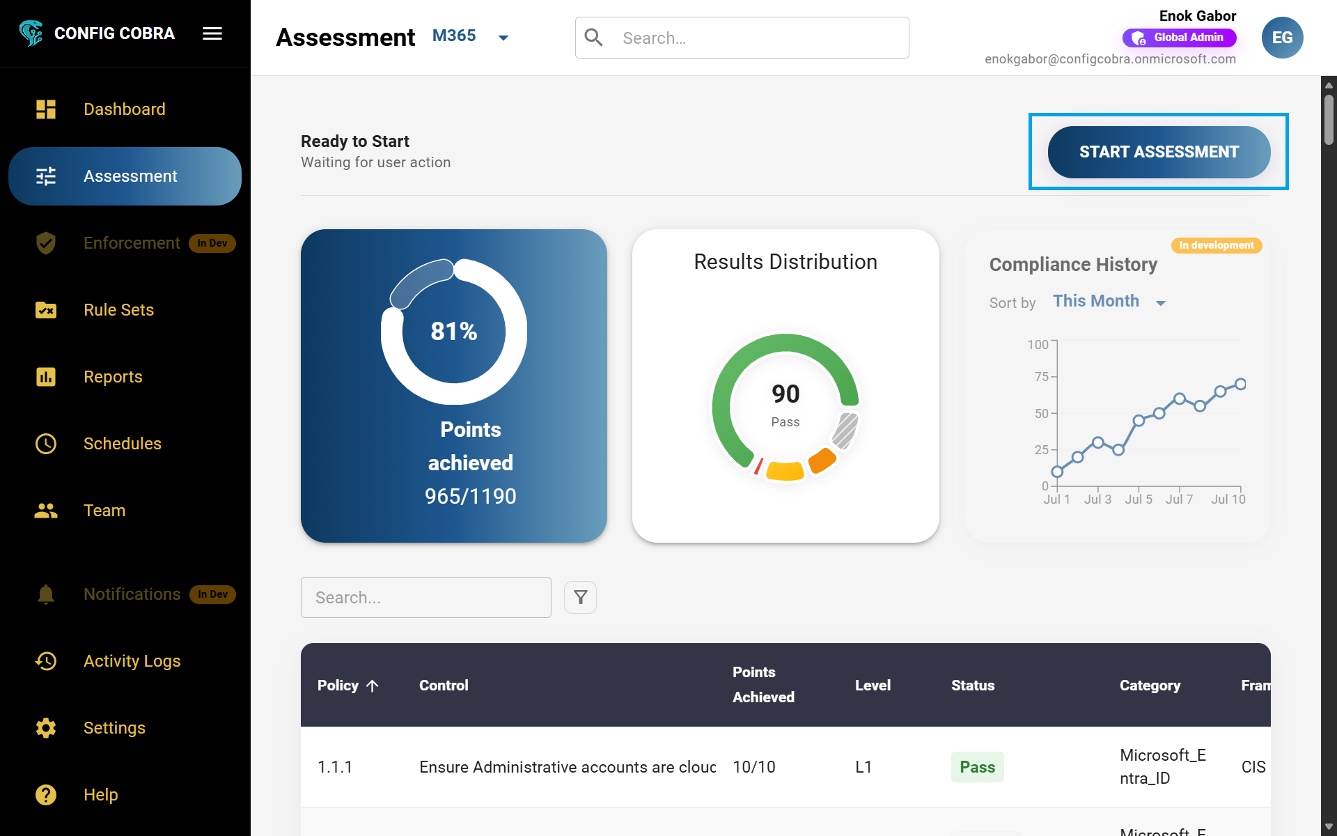 Navigate to Assessment tab