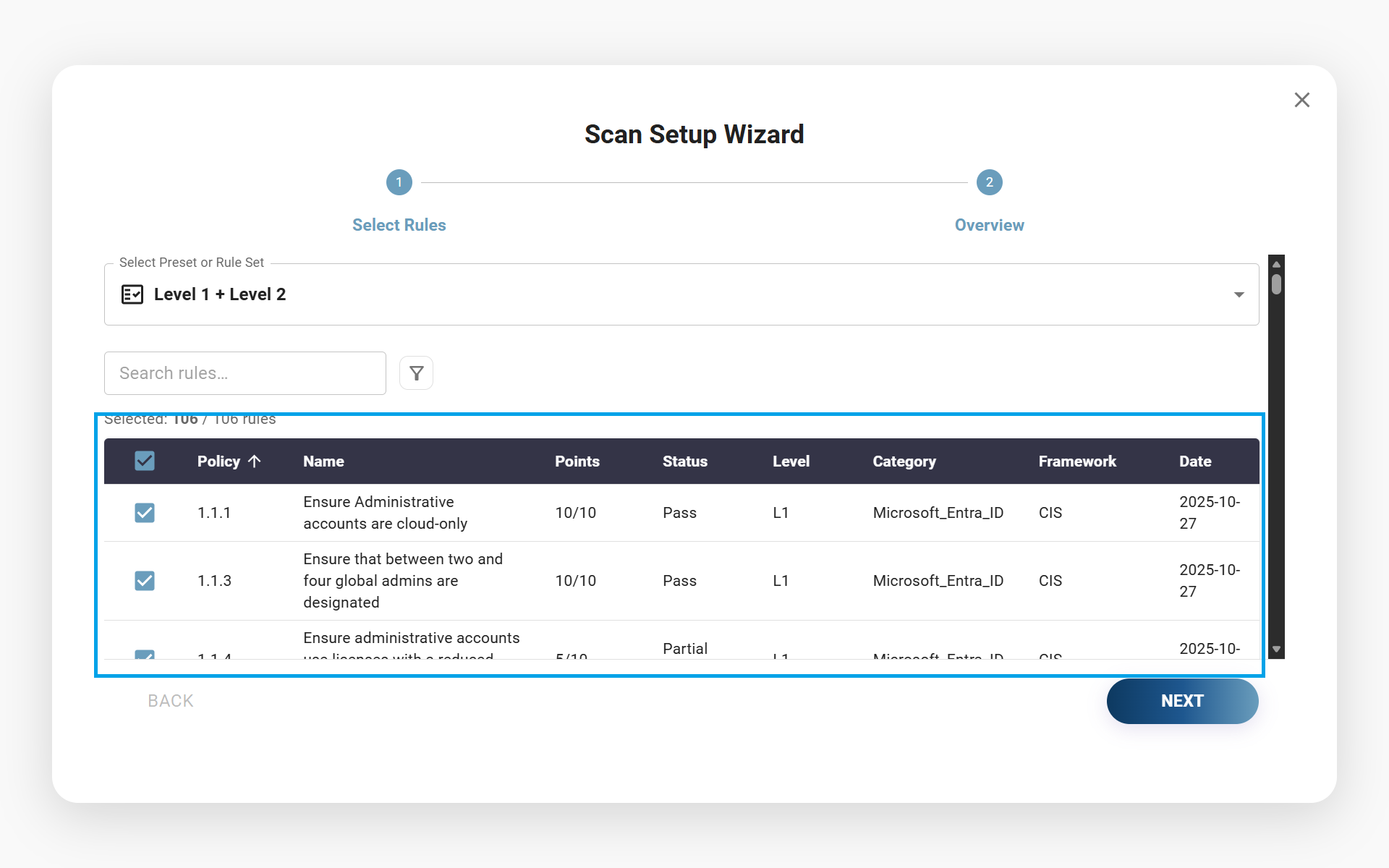Select your benchmarks