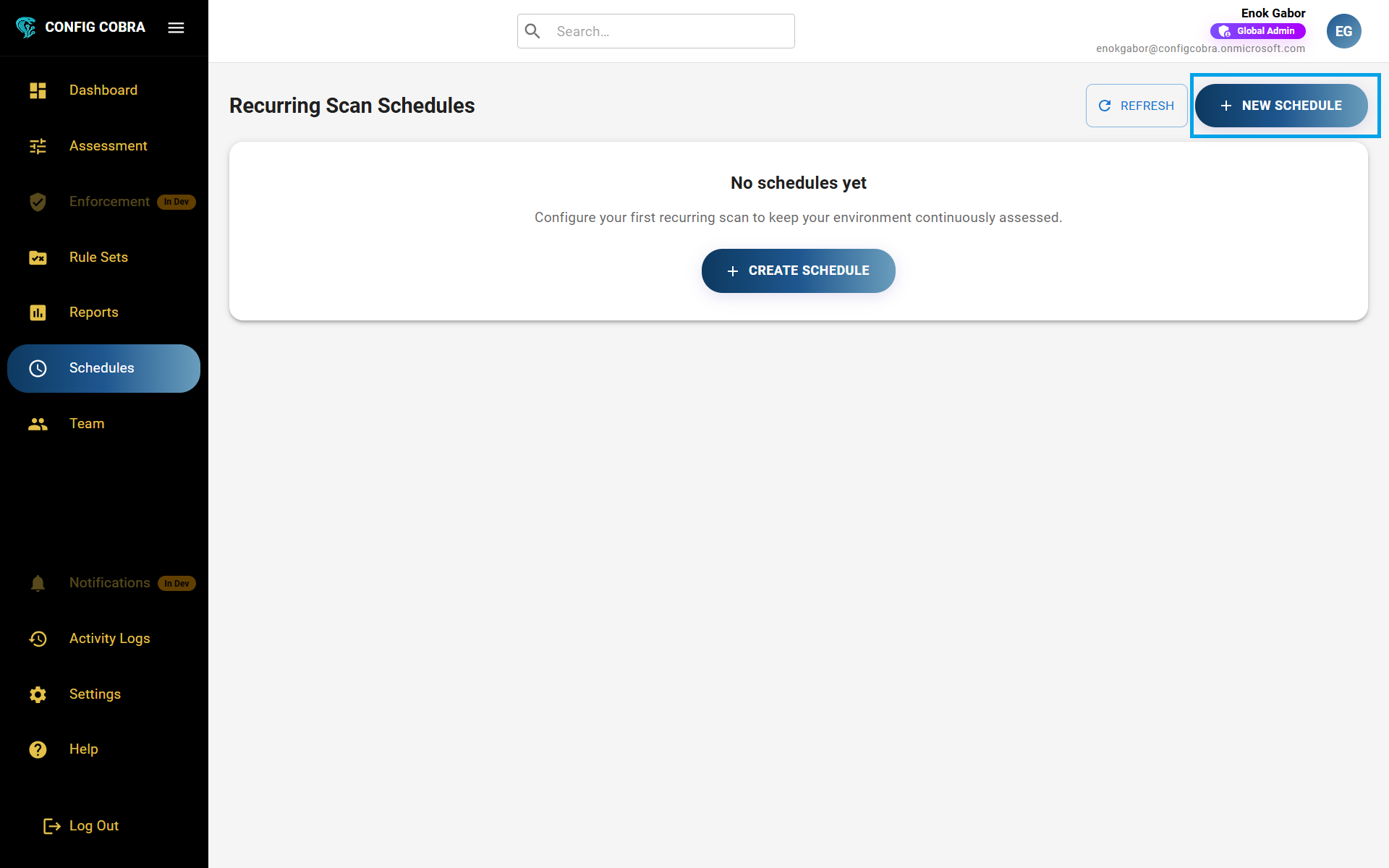 Navigate to Scheduler tab