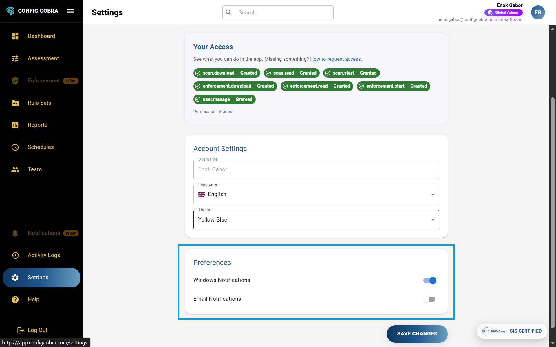 Navigate to Settings