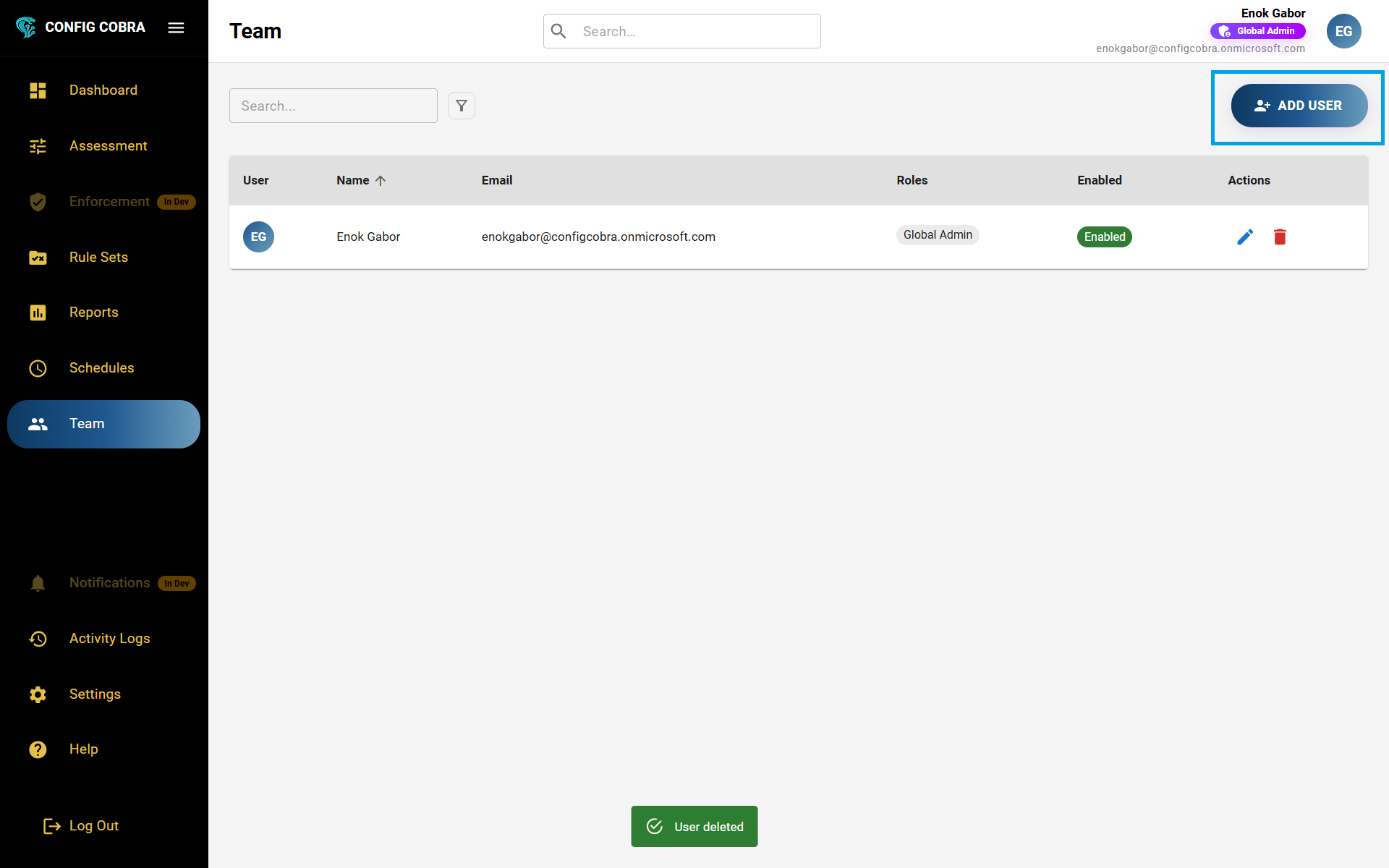 Navigate to Team page
