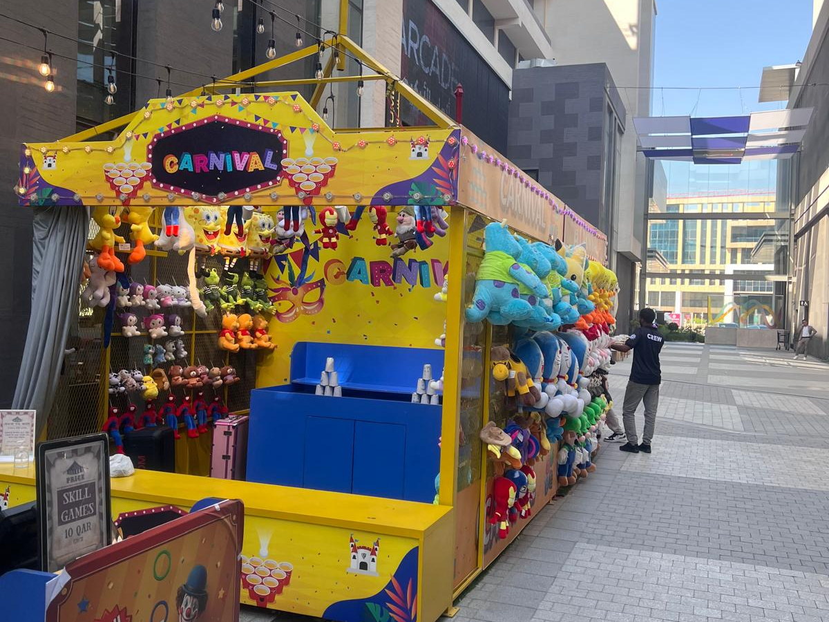 Colorful carnival booth
