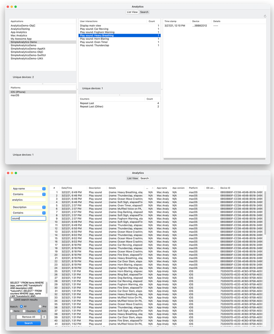 SimpleAnalytics Reader screenshots.