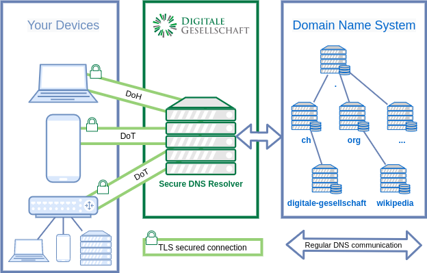 Secure DNS resolver in a pig picture