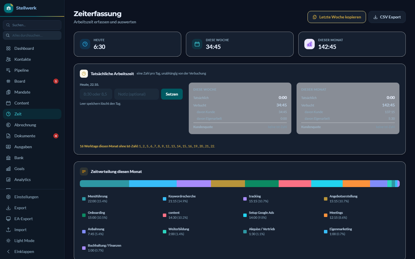 Time tracking