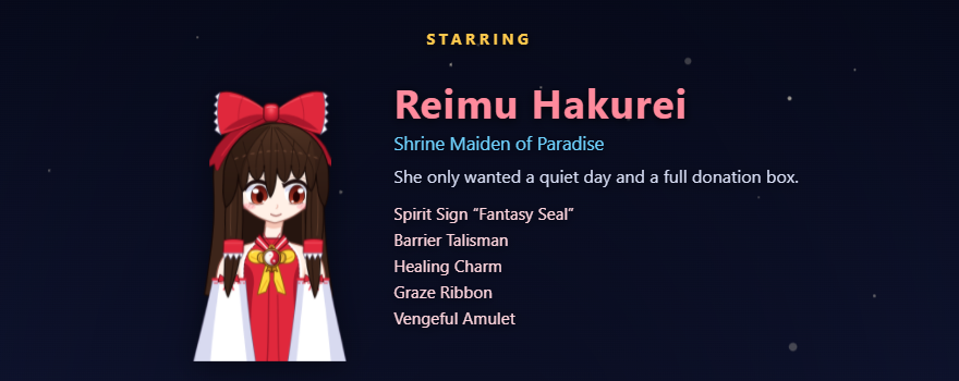 Starring Reimu Hakurei