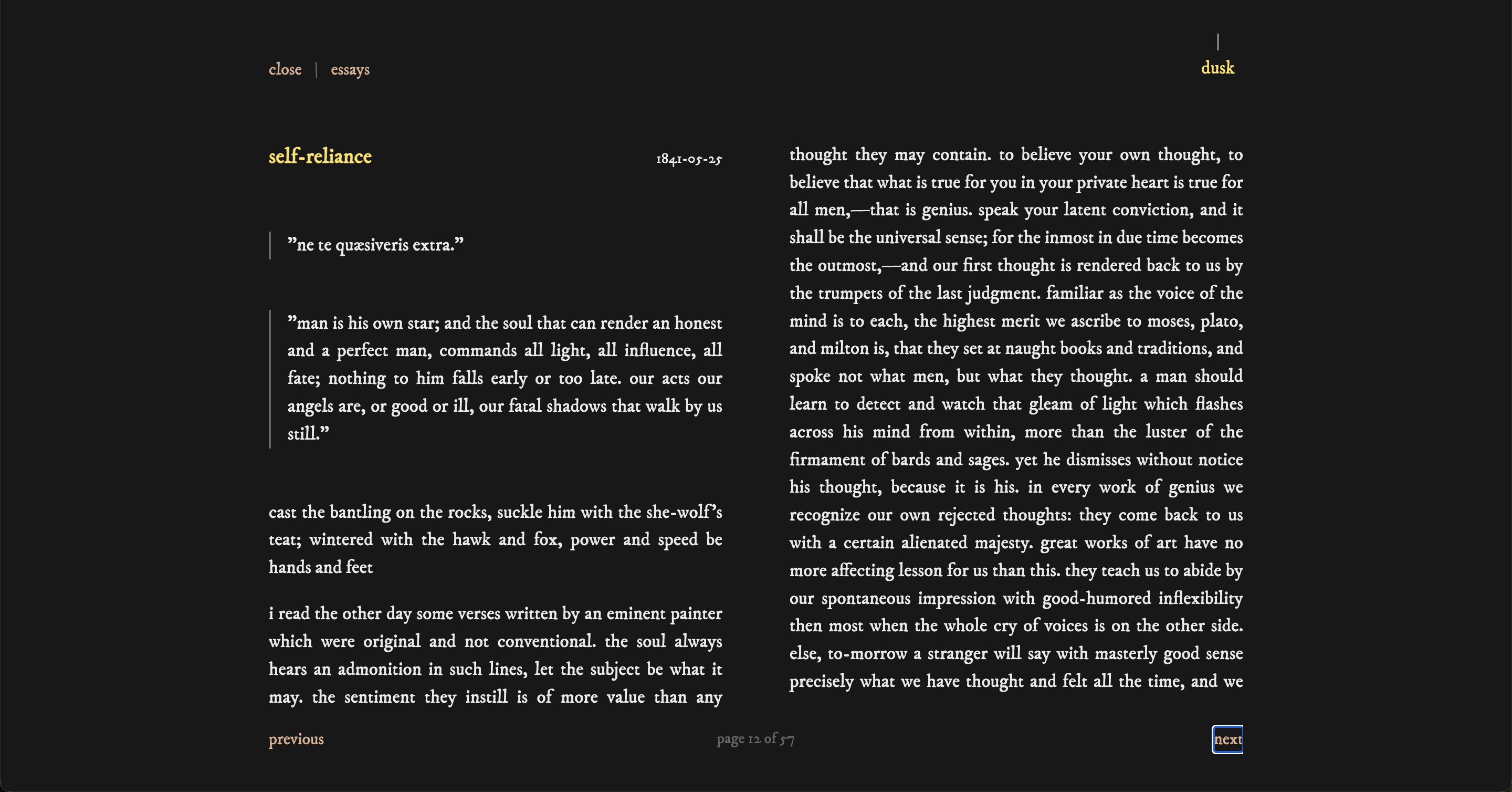 Reader Mode - Dark