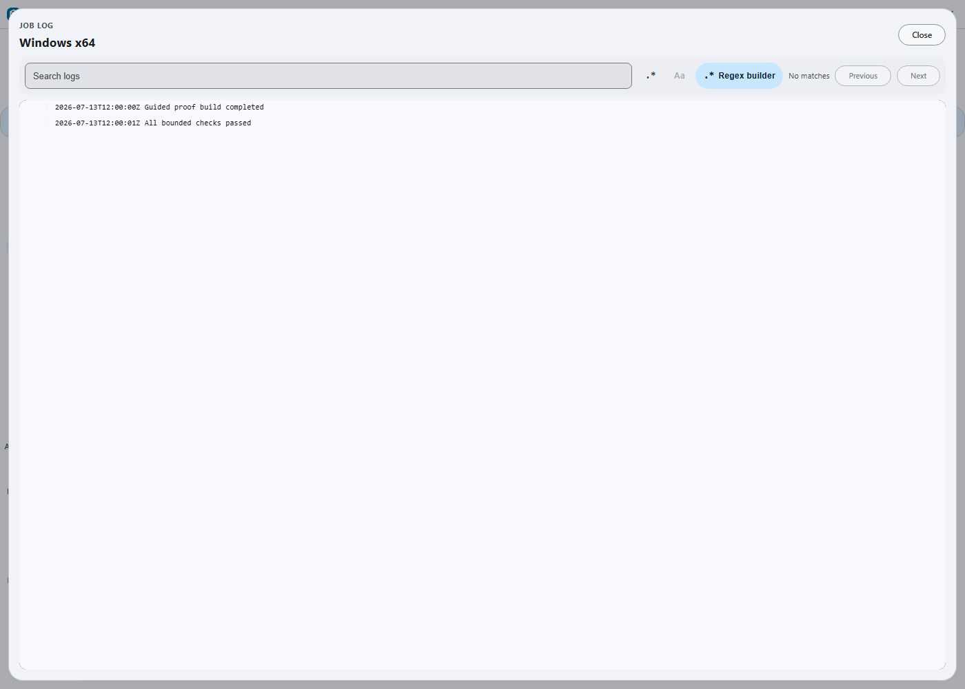 Actions job log loaded after the provider archive becomes available