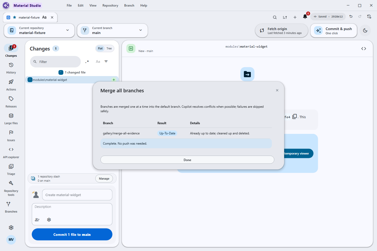 Merge all branches with per-target progress