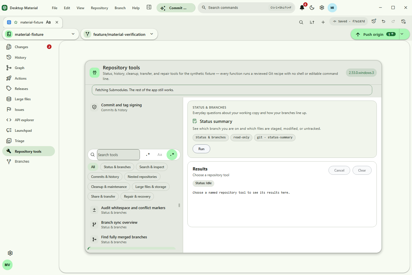 Named Repository Tools administration hub
