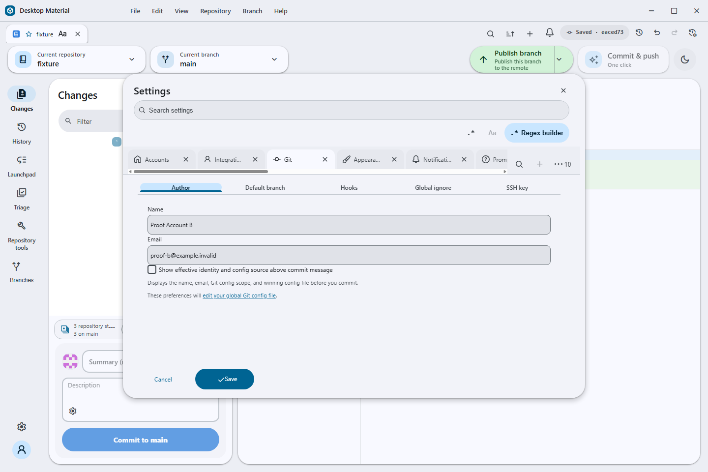 Global Settings as an MD3 dialog with browser-style tabs, close actions, search, and overflow