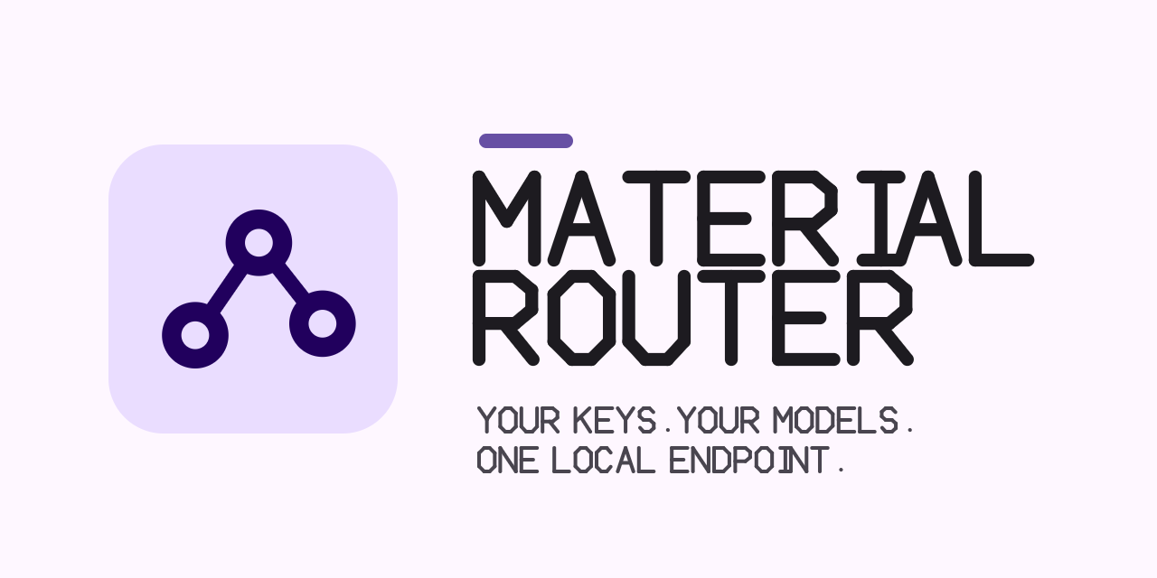 Material Router — Material Design 3 social preview showing the app mark
