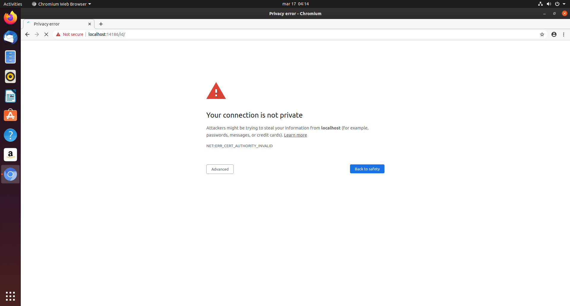 chromium ssl accept screen