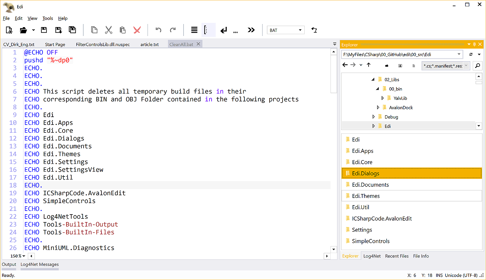 Github Dirkster99 Edi Edi The Open Source Text Editor Ide Based On Avalondock And Avalonedit