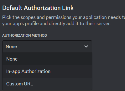 default authorisation link