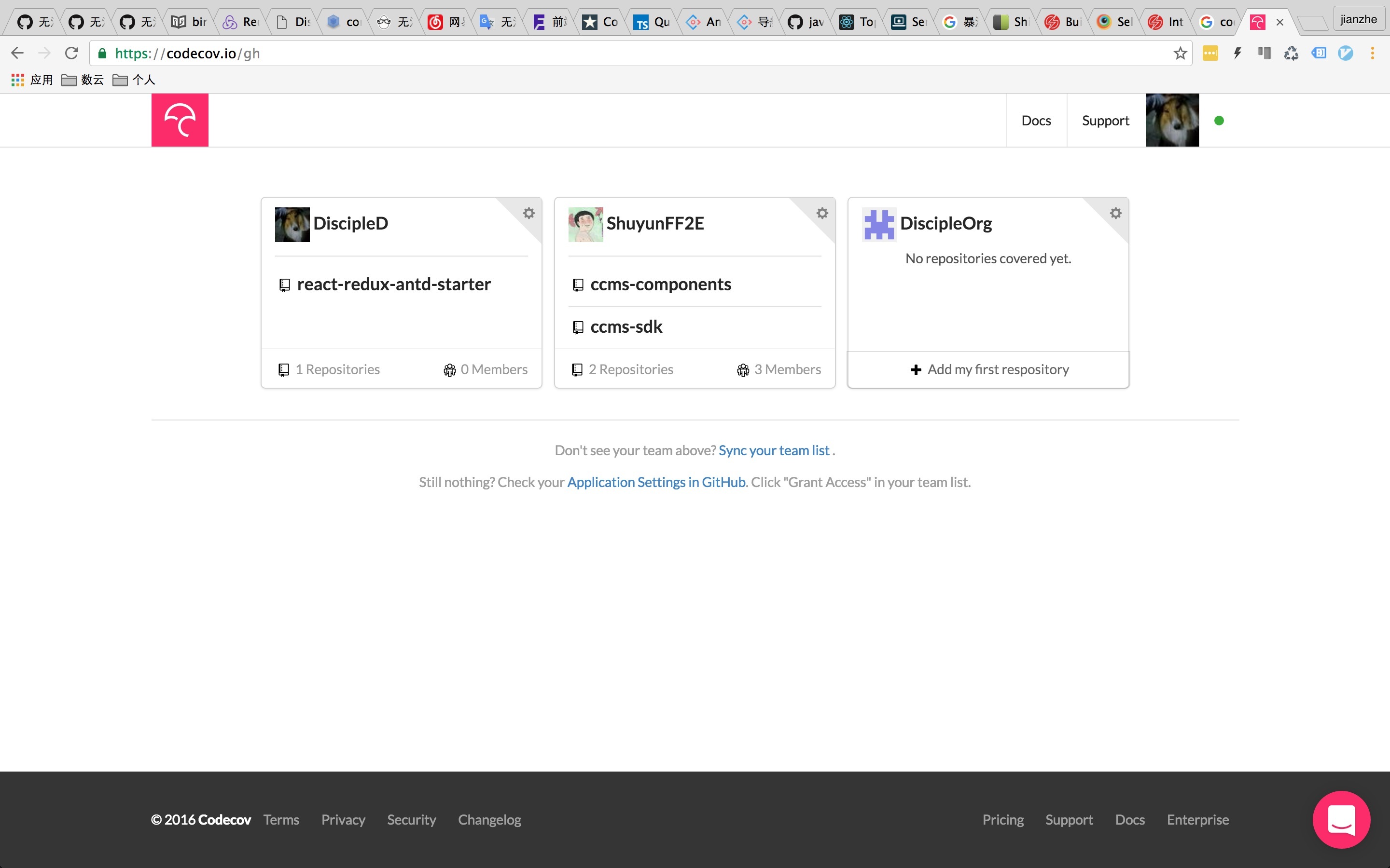 codecov dashboard