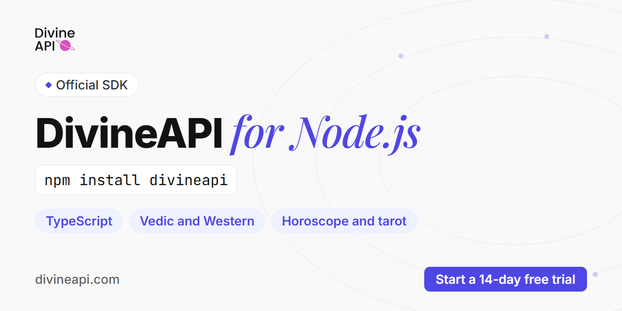 Astrology API Node.js SDK (DivineAPI)