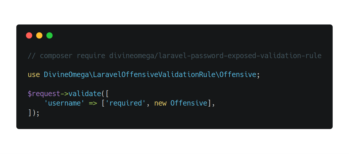 Laravel Offensive Validation Rule usage