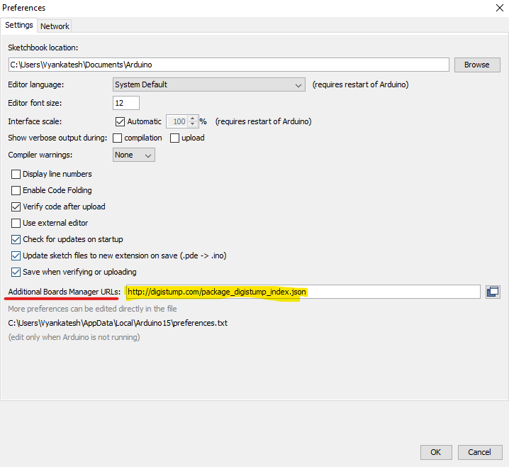 setting digistump urls