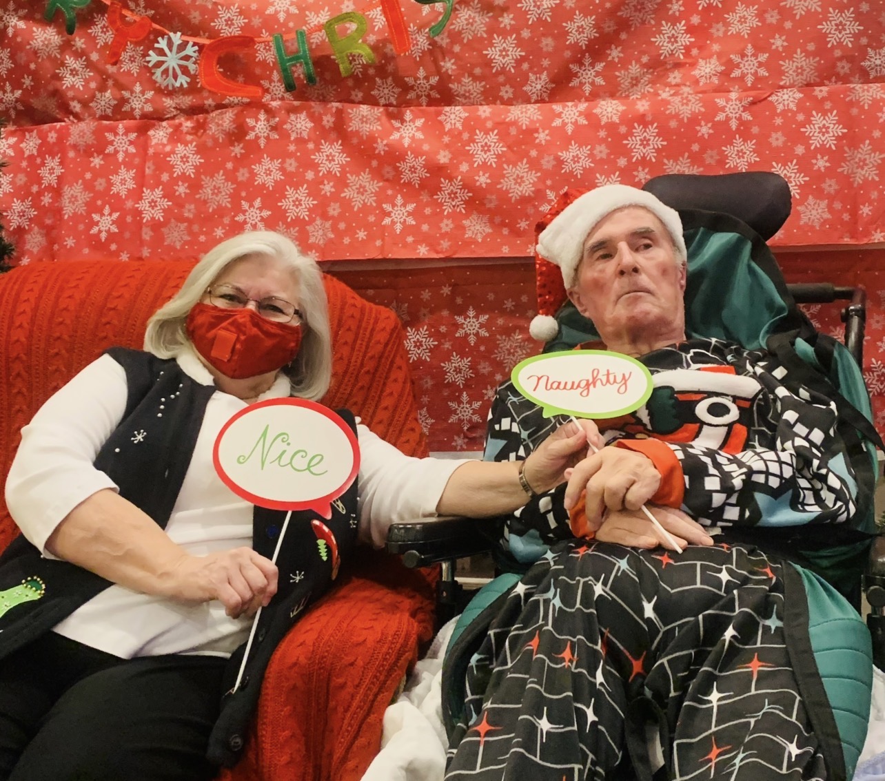 Resident with family on Christmas