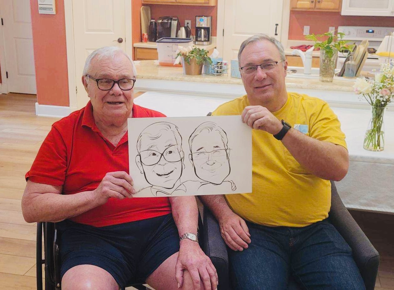 Residents coloring and decorating cakes