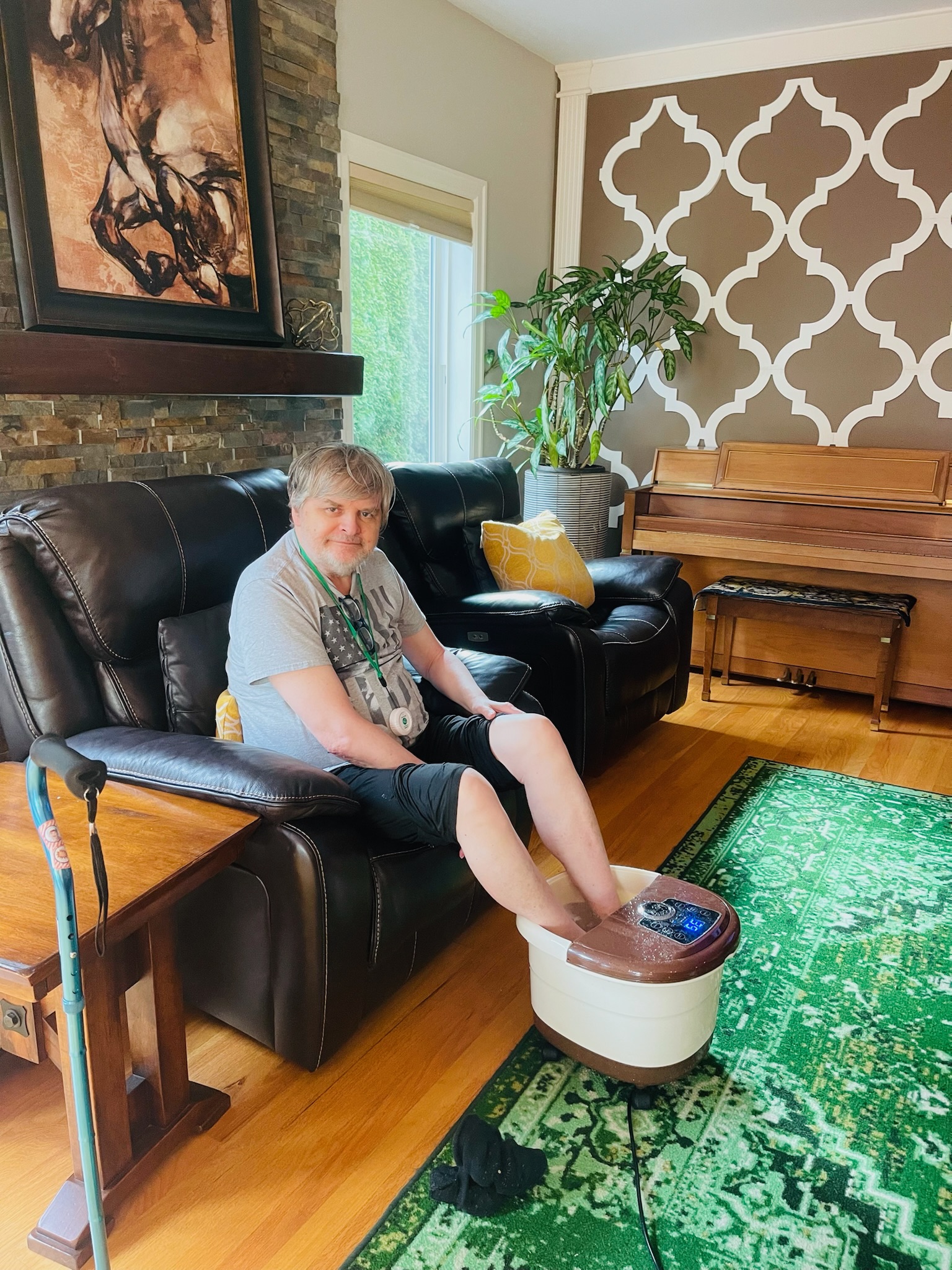 Caregiver with senior resident