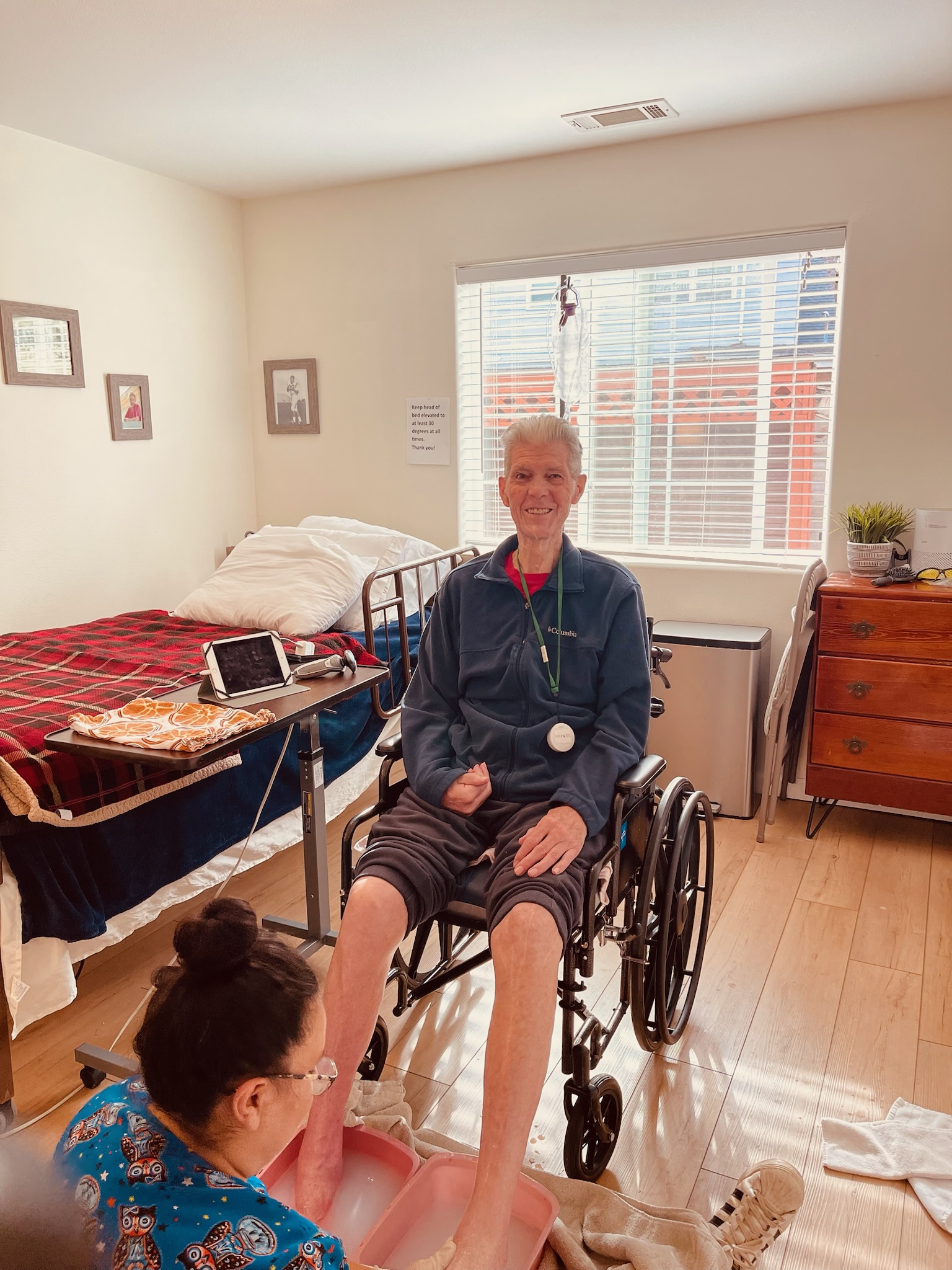 Caregiver with senior resident
