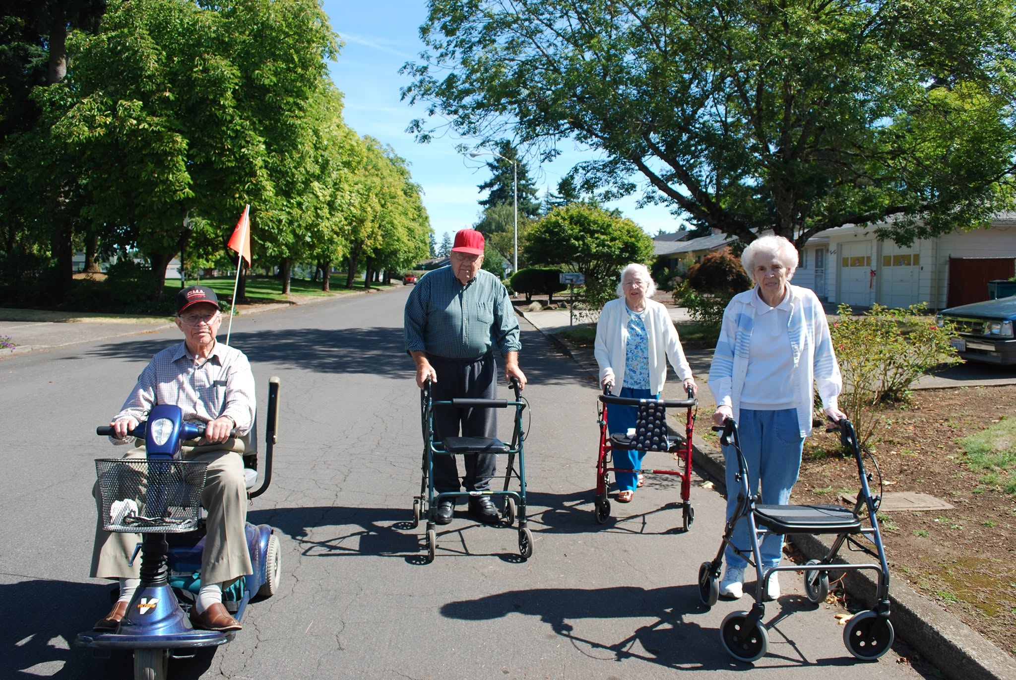 Residents out on a walk