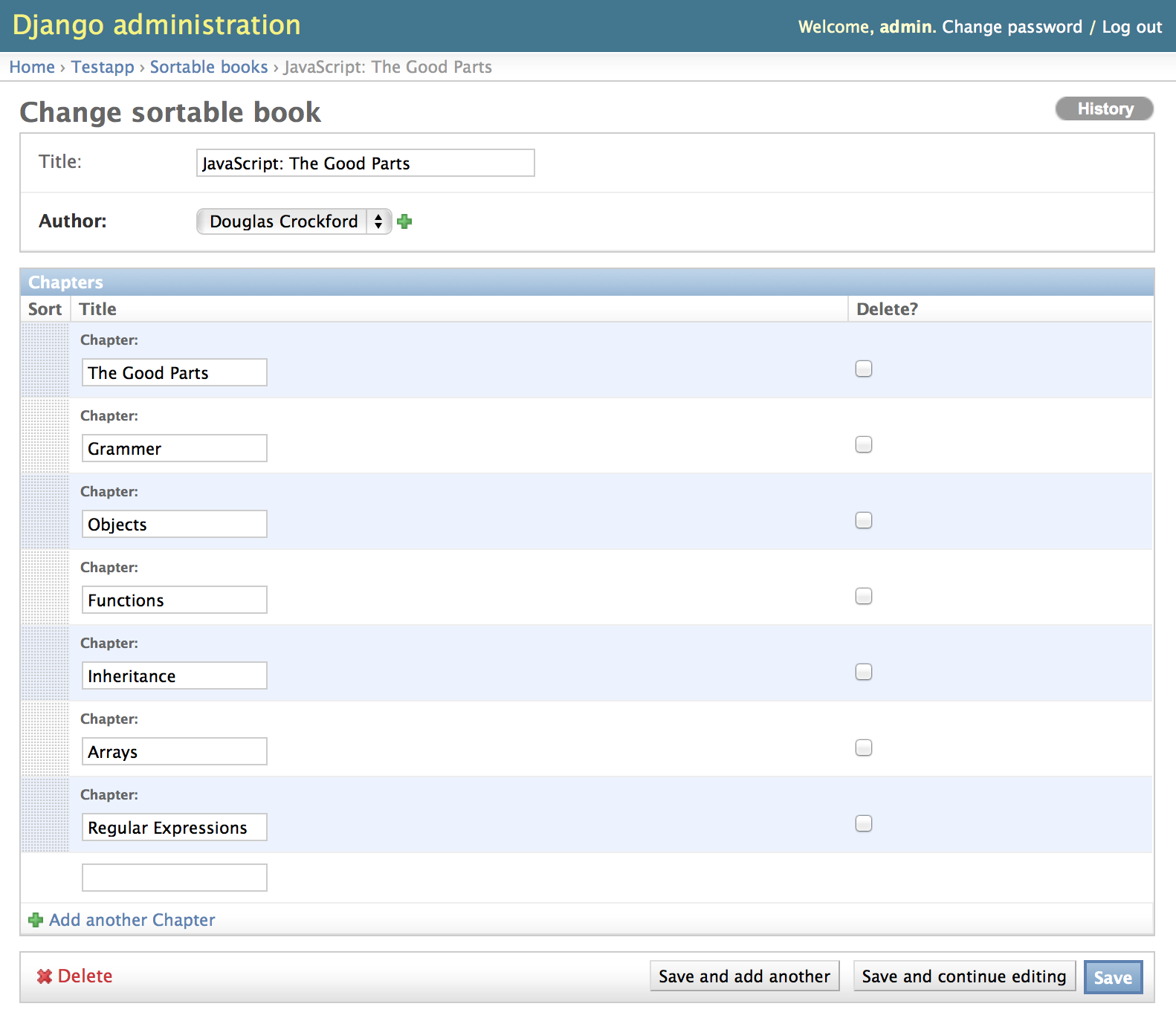 Sortable Tabular Inlines