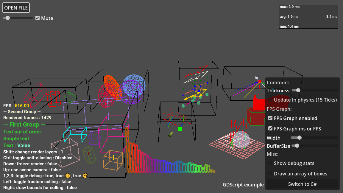 Debug Draw 3D (4.x) Godot Asset Library