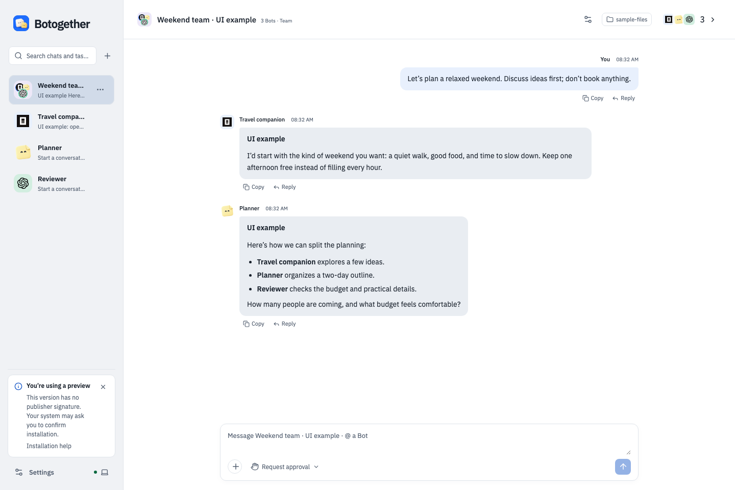 Plan together in a group chat