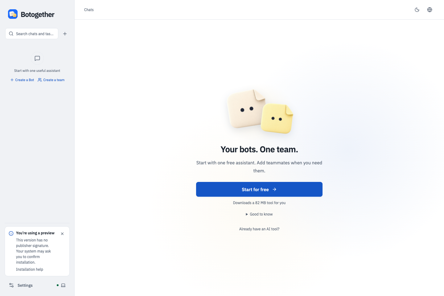Start with a free assistant