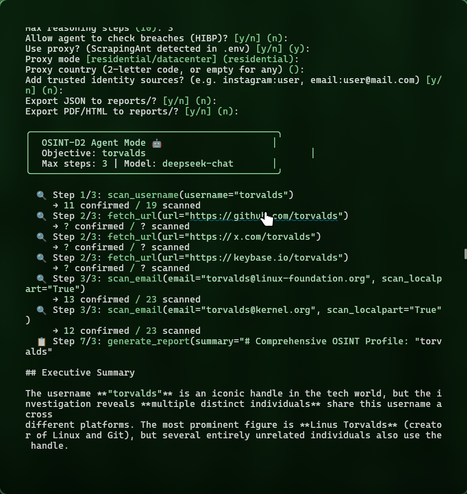 Agent mode step-by-step investigation