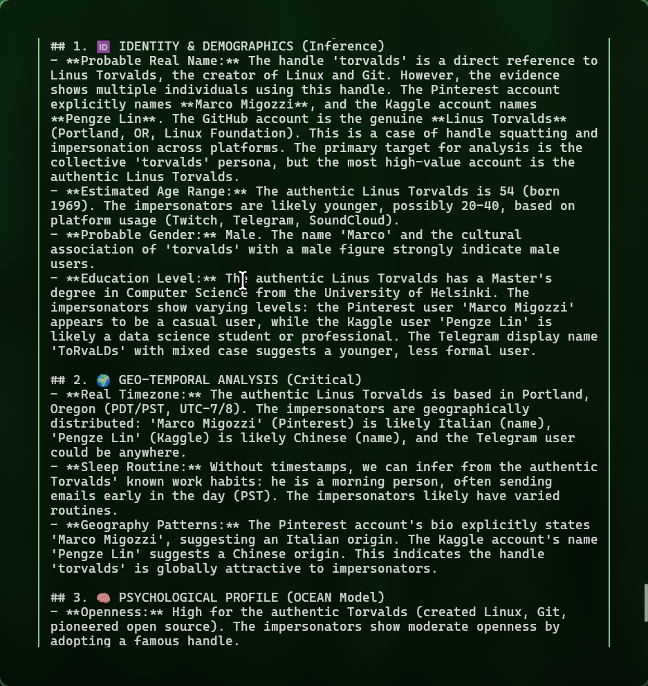 CLI AI analysis panel screenshot