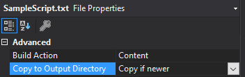 Specify copy to output directory